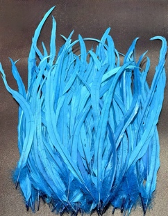 精选仿点翠羽毛翠蓝色上浆过的染色羽毛DIY材料颜色手工艺20-30㎝