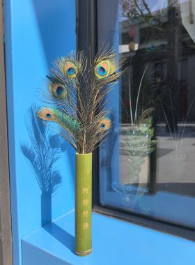 孔雀羽毛扇子夏天耐用大号诸葛亮孔明宝宝扇儿童驱蚊扇摆件