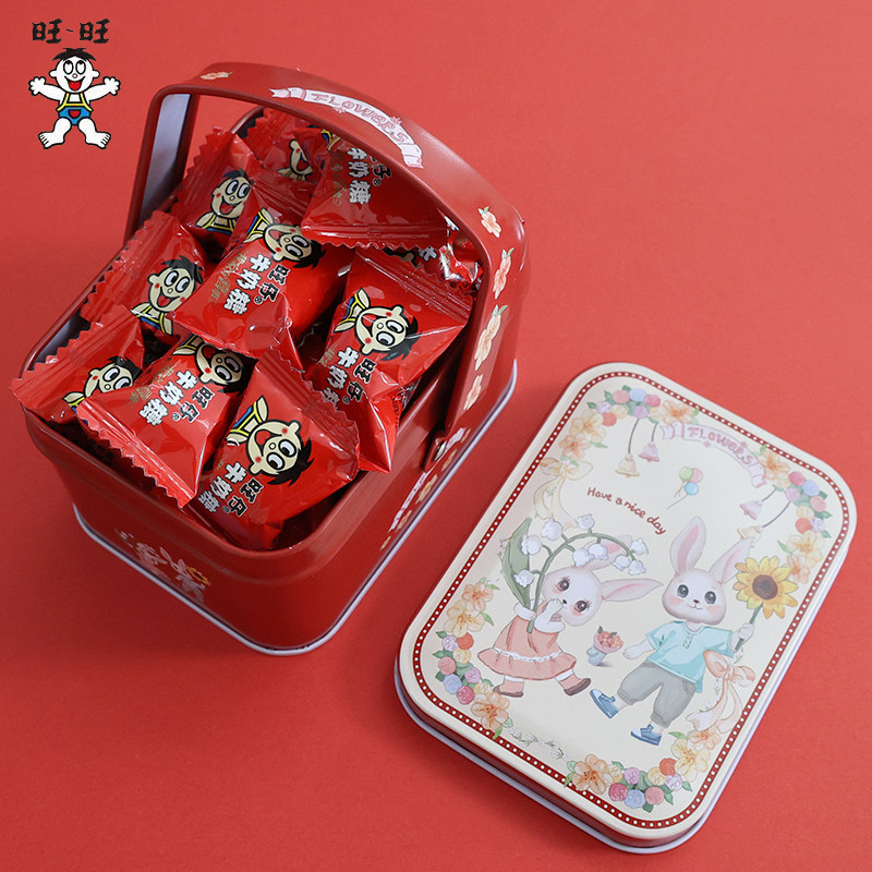旺仔牛奶糖礼盒喜糖铁盒旺旺软糖果回忆小零食年货儿童结婚庆招待
