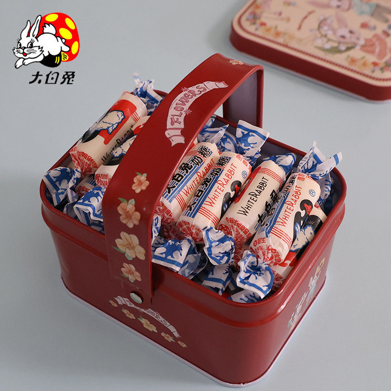 大白兔奶糖上海冠生园奶糖120g原味软糖礼盒铁盒礼物年货零食糖果