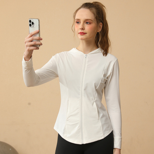 瑜伽服外套防晒衣女春夏upf50防紫外线原纱冰丝透气防晒跑步上衣
