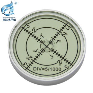 内刻线万向水平仪6010金属圆形水平气泡水准泡15分高精度水准仪