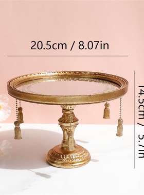 侘寂风木质装饰置物架家用法式复古蛋糕架面包托盘民宿玄关果盘