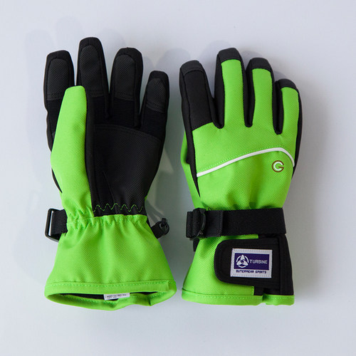 儿童成人滑雪手套玩雪户外防水防风加厚加绒骑行学生五指分指手套