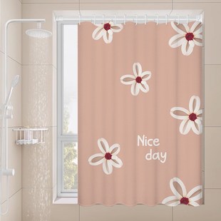 免打孔浴室小窗户防水窗帘卫生间厕所遮挡帘简易窗帘布透光不透人