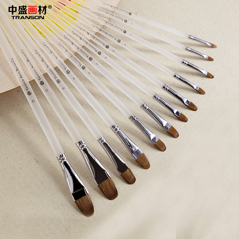 狼毫水粉笔套装油画笔套装水粉丙烯画笔磨砂杆画具画材