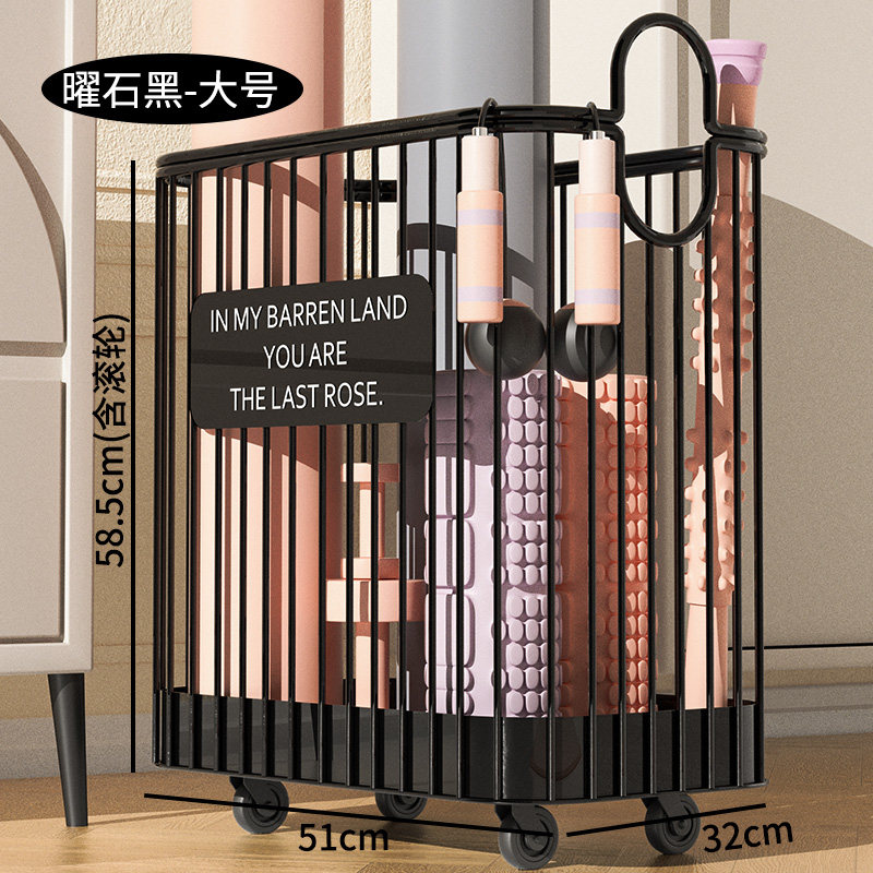 瑜珈垫收纳筐带轮健身器材运动器械置物架家用羽毛球用品篮筒神器,收纳整理,运动器材收纳用具,淘宝优惠券,粉丝福利购,淘宝优惠卷