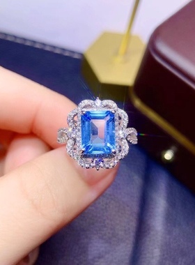 925银纯天然精工托帕石戒指