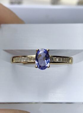 精工镶嵌时尚款风坦桑石戒指