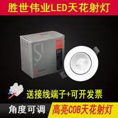 胜世伟业led筒射灯COB天花灯客厅嵌入式 孔灯7W12W洞灯8开孔7.5cm