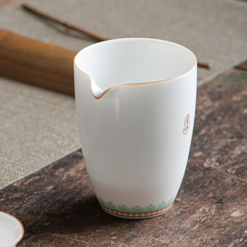 薄胎陶瓷公道杯分茶器茶海手绘系金耐热泡茶茶具白瓷简约大号公杯,餐饮具,公道杯,淘宝优惠券,粉丝福利购,淘宝优惠卷