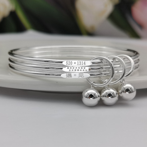 三生三世刻字铃铛精致年轻款手镯