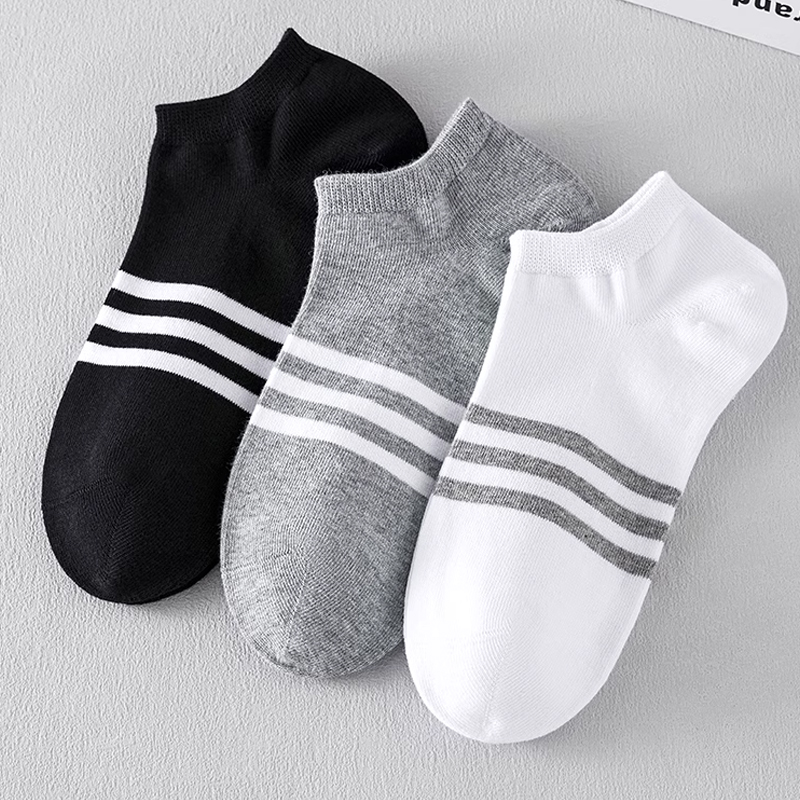 黑白袜子男短袜低帮浅口船袜夏季款