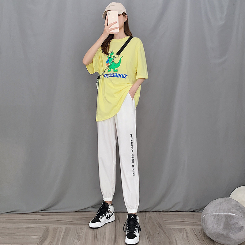 冰丝运动裤女宽松束脚夏季薄款灯笼裤学生百搭显瘦速干休闲哈伦裤