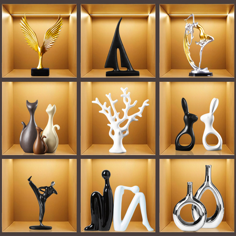 创意酒柜装饰品摆件轻奢高档客厅玄关餐边柜小摆设现代高级感家居,家居饰品,装饰摆件,淘宝优惠券,粉丝福利购,淘宝优惠卷