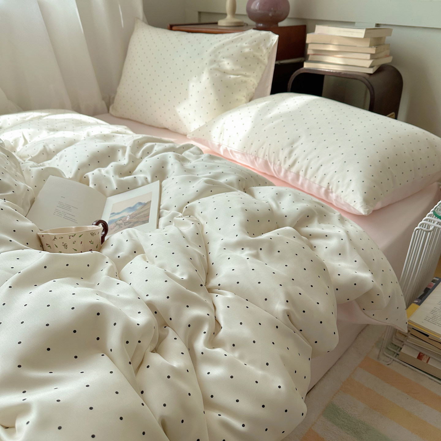 简约纯色冰丝四件套夏季夏凉被套被罩真丝2026新款三件套床上用品