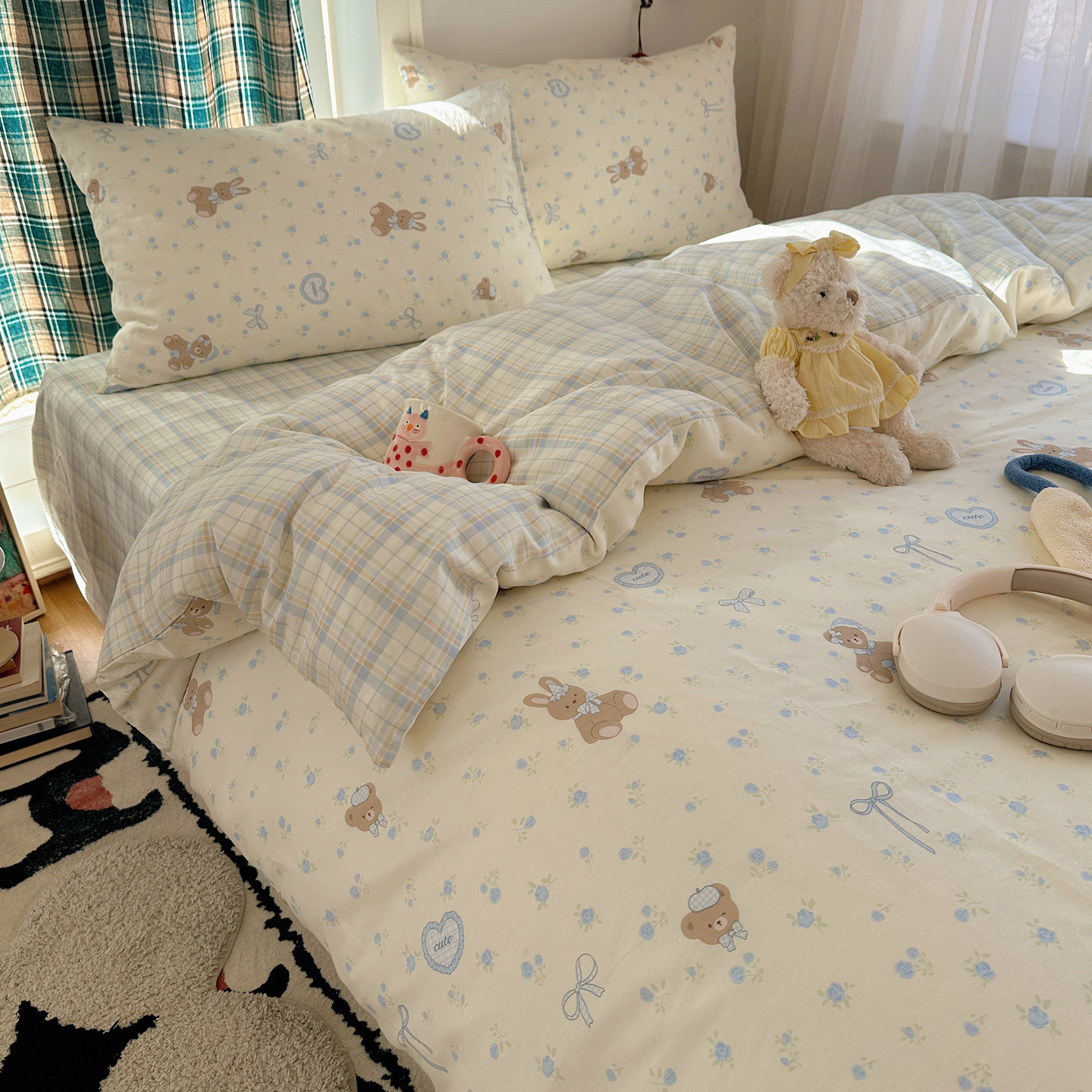 四件套纯棉100全棉2026新款床上用品床单被套床笠学生宿舍三件套4,床上用品,床品套件/四件套/多件套,淘宝优惠券,粉丝福利购,淘宝优惠卷