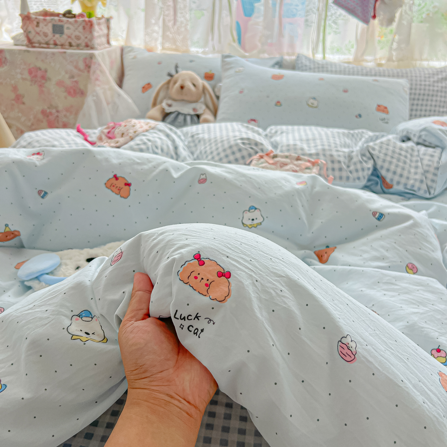 卡通小熊床上四件套纯棉全棉2025新款床单被套床笠学生宿舍三件套