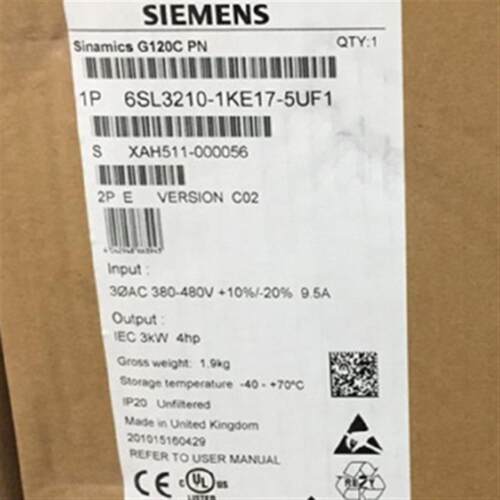 G120C 标称功率3.0kW 6SL3210-1KE17-5UB1