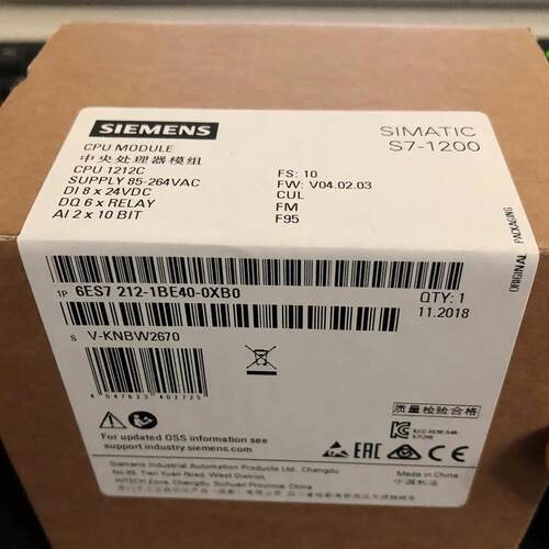 6ES7212-1AE40-0XB0SIMATIC S7-1200 原装6ES72121AE400XB0