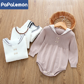 针织纯棉连体衣爬服长袖 PAPA LEMON婴儿秋冬装 毛衣宝宝可爱包屁衣