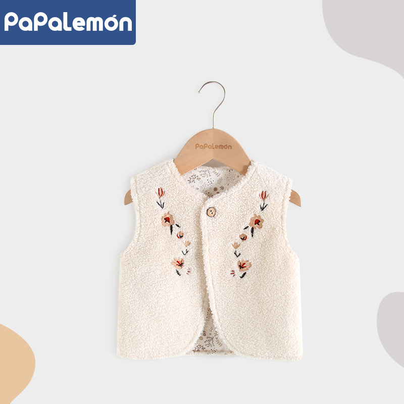 柠檬爬爬婴儿冬季加绒保暖马甲