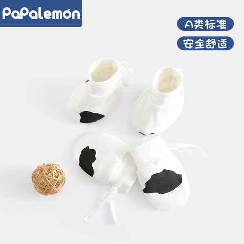 柠檬爬新生儿防抓脸秋冬护手套