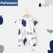 连体衣夏季 宝宝短袖 可爱外出婴儿纯棉哈衣超薄衣服夏装 冰蚕棉