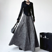 新款 女装 爆款 扎染半身裙女2025春秋季 设计感秋装 显瘦超好看a字裙