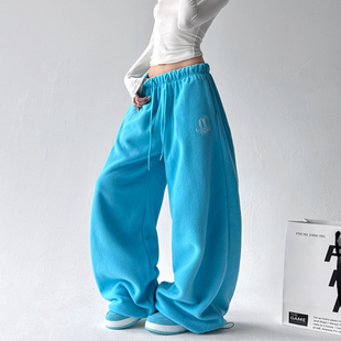 女韩系穿搭街舞高个子休闲运动直筒阔腿裤 宽松卫裤 子 新款 2025冬季