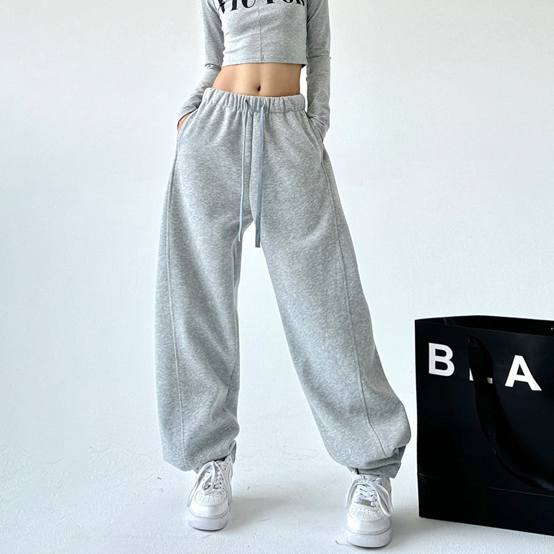 经典百搭白色运动裤女2025秋季新款可束脚学院风休闲宽松阔腿裤子,女装/女士精品,休闲裤,淘宝优惠券,粉丝福利购,淘宝优惠卷