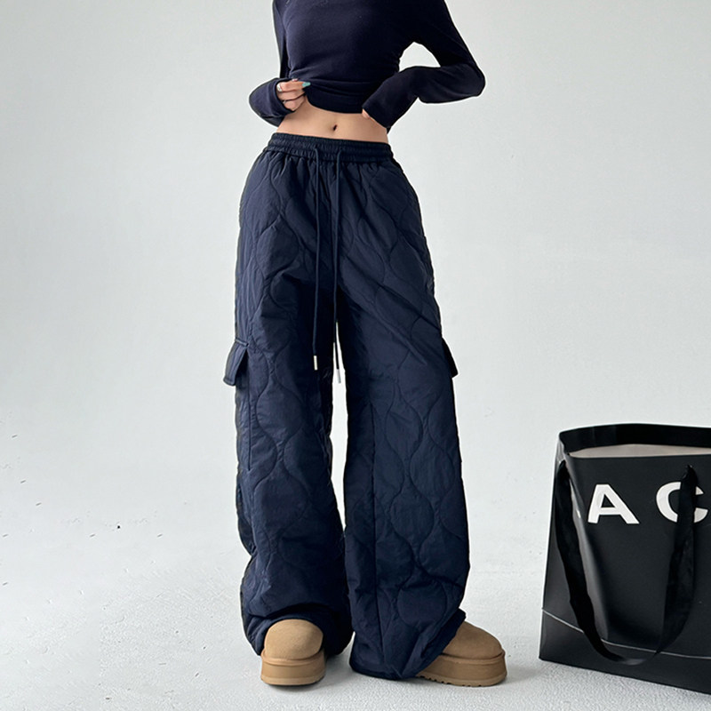 多口袋工装棉裤女2025冬季新款加绒加厚保暖阔腿裤宽松休闲长裤潮,女装/女士精品,棉裤/羽绒裤,淘宝优惠券,粉丝福利购,淘宝优惠卷