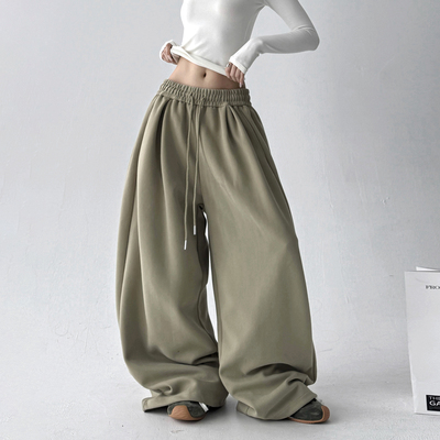 超好看2025秋冬季新款街舞风卫裤女宽松慵懒风运动裤高个子阔腿裤