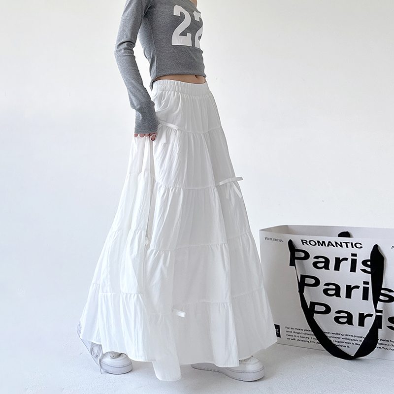 宽松蝴蝶结气质垂感半裙