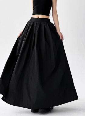 今年流行2026夏季新款黑色半身裙女高腰显瘦A字裙长款大摆伞裙子