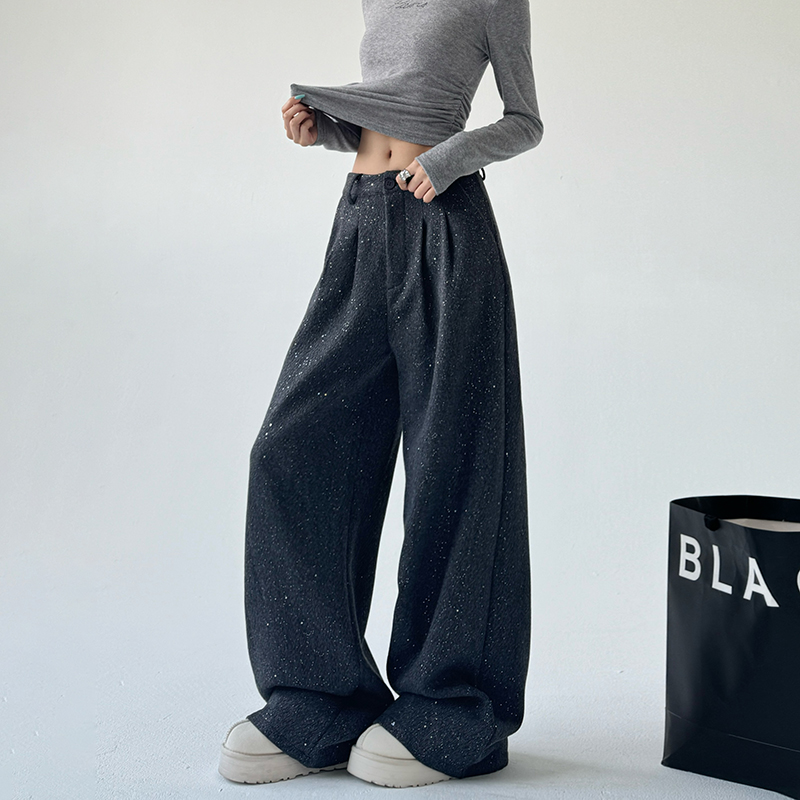 洋气显瘦遮跨宽松拖地裤