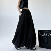 高个子半身长裙宽松垂感九分阔腿裤 薄新款 女2026夏季 休闲裙裤