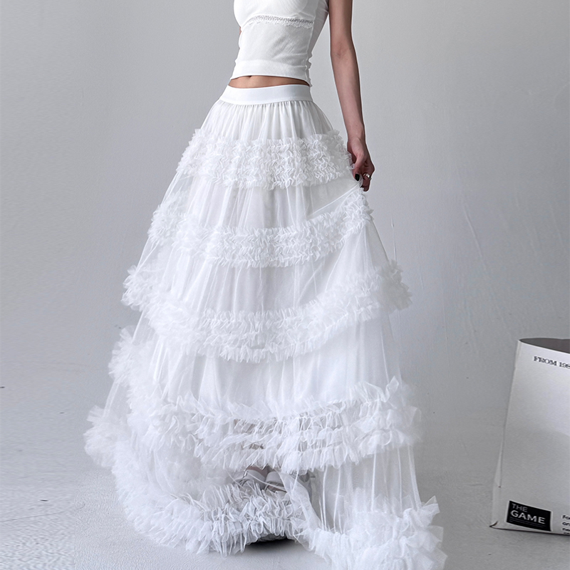 2025新款时尚百搭显瘦网纱半身裙