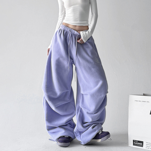 辣妹女嘻哈街舞宽松显瘦百搭阔腿裤 新款 女2025秋冬装 印花休闲卫裤