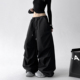 黑色街头阔腿工装 春秋高腰宽松显瘦休闲高街降落伞裤 裤 女2025新款