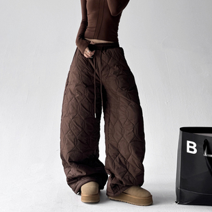 新款 巨好看休闲裤 韩版 女保暖抗寒衔缝百搭宽松棉裤 休闲裤 2025冬季