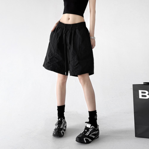 基础版黑色工装短裤女2026夏季新款宽松女士五分裤休闲官方运动裤