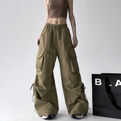 高腰阔腿宽松休闲工装裤