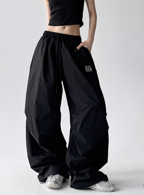 2025秋季新款休闲卫裤女高个子hiphop高街爵士舞裤垂感运动工装裤