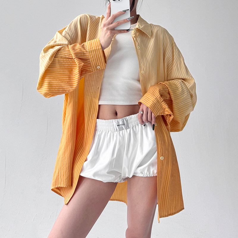 渐变吊染工艺宽松衬衫