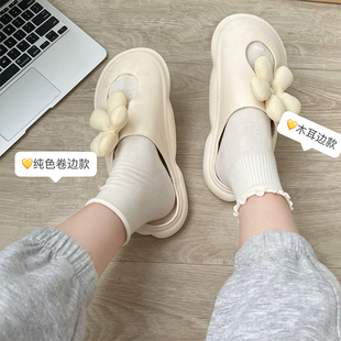 奶白色袜子女中短筒纯棉基础款 纯色百搭jk卷边短袜 ins潮夏季 薄款