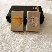 富贵花送男朋友 佐罗煤油打火机黄铜竖拉丝91282花香金镍个性 包邮