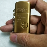 Металлическая креативная тонкая маленькая зажигалка на керосине, четырехлистный клевер
