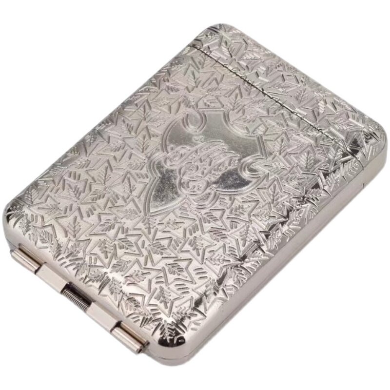 包邮三开复古金属烟盒三折专利设计合金银色创意细烟20支粗烟16支