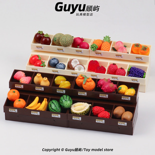 迷你仿真水果架子微缩果蔬超市模型葡萄西瓜橘子玩具过家家摆件
